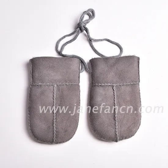 Hot Sale Winter Warm Real Sheepskin Fur Gloves Baby Sheepskin Mittens Double Faced Lambskin Baby Mittens 