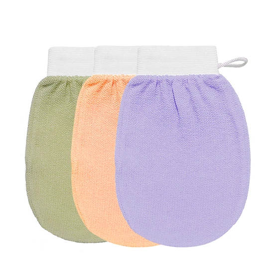 Hot Sale Customized Moroccan Hammam Bath Scrub Rayon Viscose Bath Scrub Mitt Peeling Turkish Silk Exfoliating Glove Body Mitt 