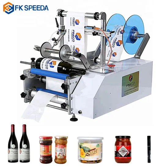 Jar Round Bottle Labeling Machine Wine Semi Automatic Label Applicator 