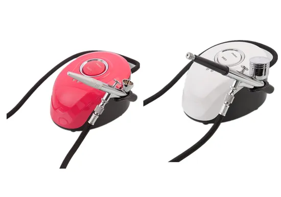 Round Portable Air Compressor Airbrush Set for Temporary Tattoos 