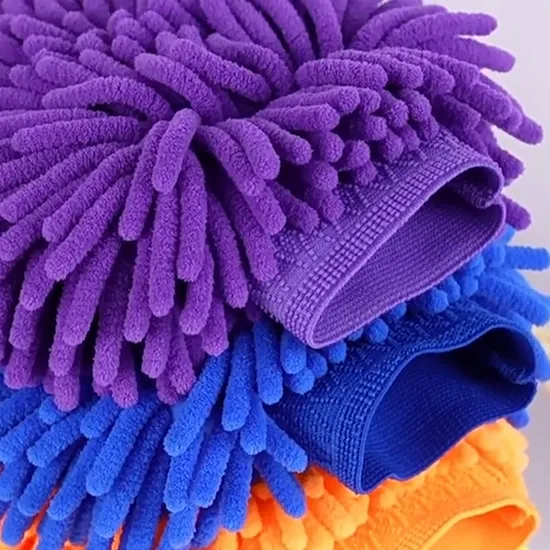 Hot Selling Car Wash Mitt Thick Absorbent Microfiber Car Wash Microfiber Gloves 17X25cm Plush Soft Cleaning Mitts 