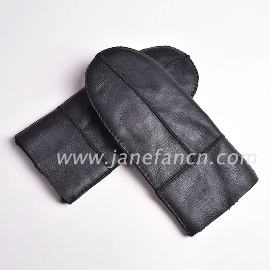 Hot Sale Real Lambfur Shearling Mitten Leather Gloves for Women Nppa Hand Sewing Sheepskin Gloves Mittens 