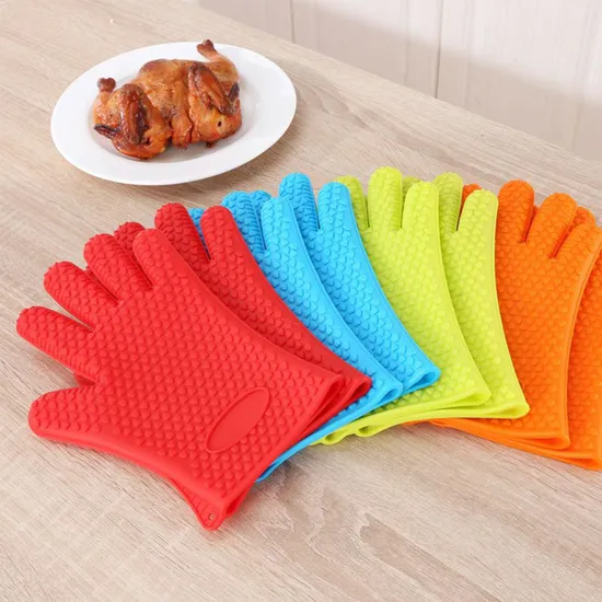 Wholesale Silicone Microwave Glove BBQ Oven Baking Hot Pot Kitchen Mitts 