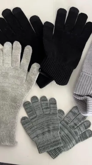Hot Sale Winter Space Dye Color Knitted Acrylic Mitten Unisex 